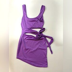 Pretty Little Purple Cut Out Mini Dress - Small
